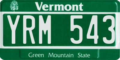 VT license plate YRM543