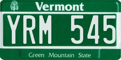 VT license plate YRM545