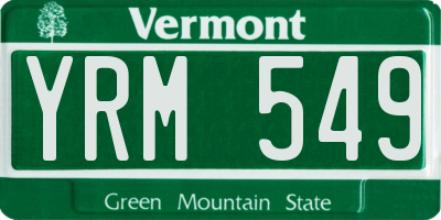 VT license plate YRM549