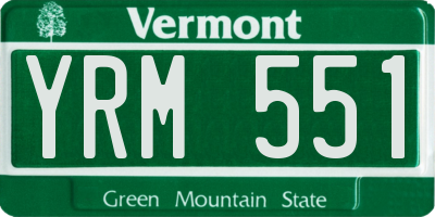 VT license plate YRM551