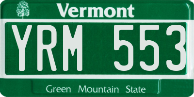 VT license plate YRM553