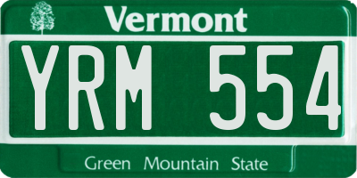 VT license plate YRM554