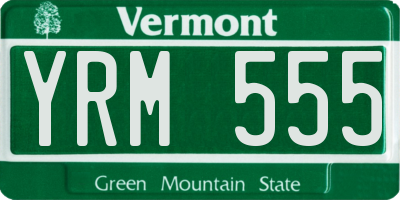 VT license plate YRM555