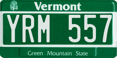 VT license plate YRM557