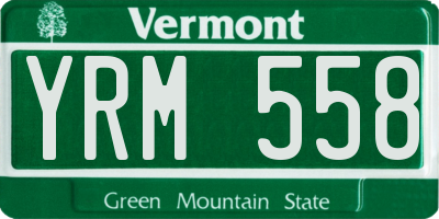 VT license plate YRM558