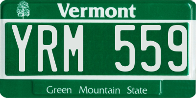 VT license plate YRM559