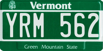 VT license plate YRM562