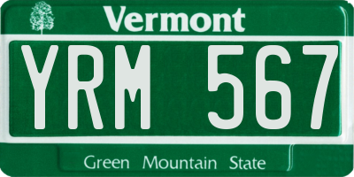 VT license plate YRM567