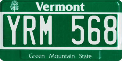 VT license plate YRM568