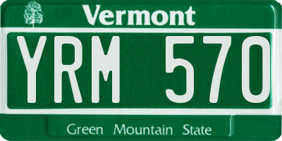VT license plate YRM570