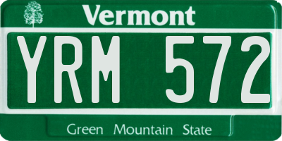 VT license plate YRM572