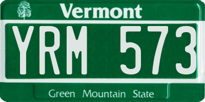 VT license plate YRM573