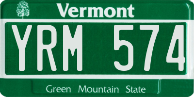 VT license plate YRM574