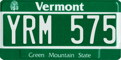 VT license plate YRM575