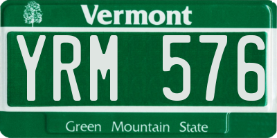 VT license plate YRM576
