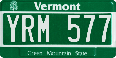 VT license plate YRM577