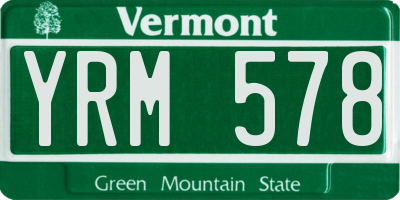 VT license plate YRM578