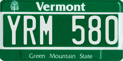 VT license plate YRM580