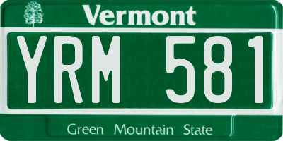 VT license plate YRM581