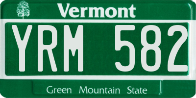 VT license plate YRM582