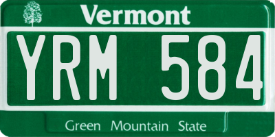 VT license plate YRM584