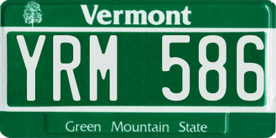 VT license plate YRM586