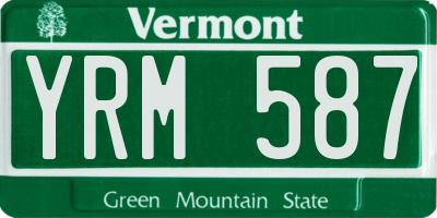 VT license plate YRM587