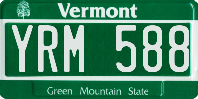 VT license plate YRM588