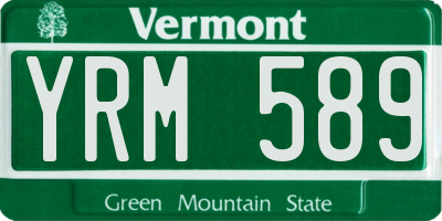 VT license plate YRM589