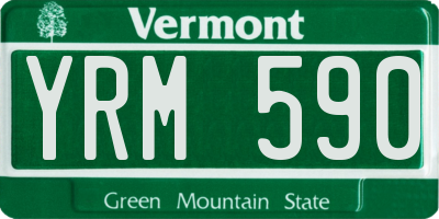 VT license plate YRM590