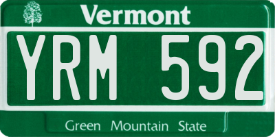 VT license plate YRM592