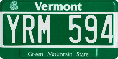 VT license plate YRM594