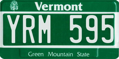 VT license plate YRM595