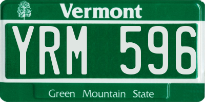 VT license plate YRM596