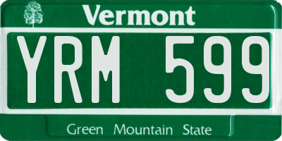 VT license plate YRM599