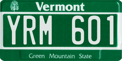 VT license plate YRM601