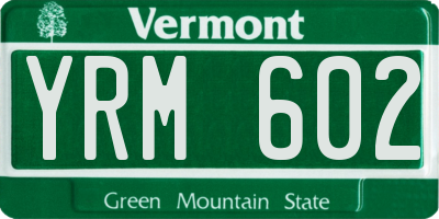 VT license plate YRM602