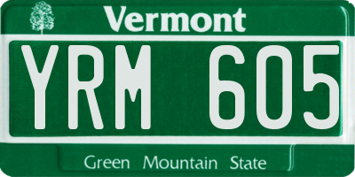 VT license plate YRM605