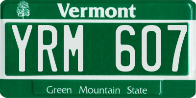 VT license plate YRM607