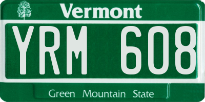 VT license plate YRM608