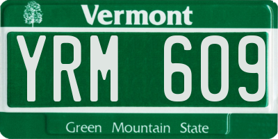 VT license plate YRM609