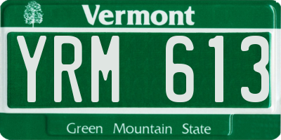 VT license plate YRM613