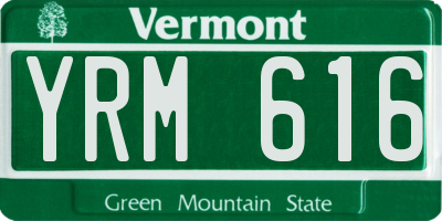 VT license plate YRM616