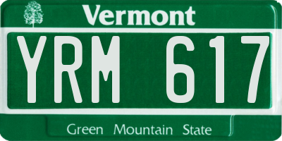 VT license plate YRM617