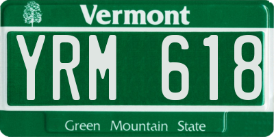 VT license plate YRM618