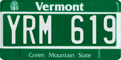 VT license plate YRM619