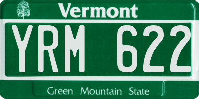 VT license plate YRM622