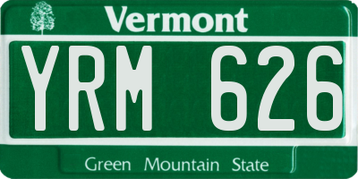 VT license plate YRM626