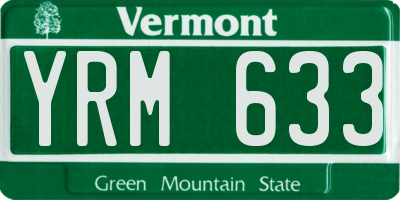 VT license plate YRM633