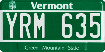VT license plate YRM635